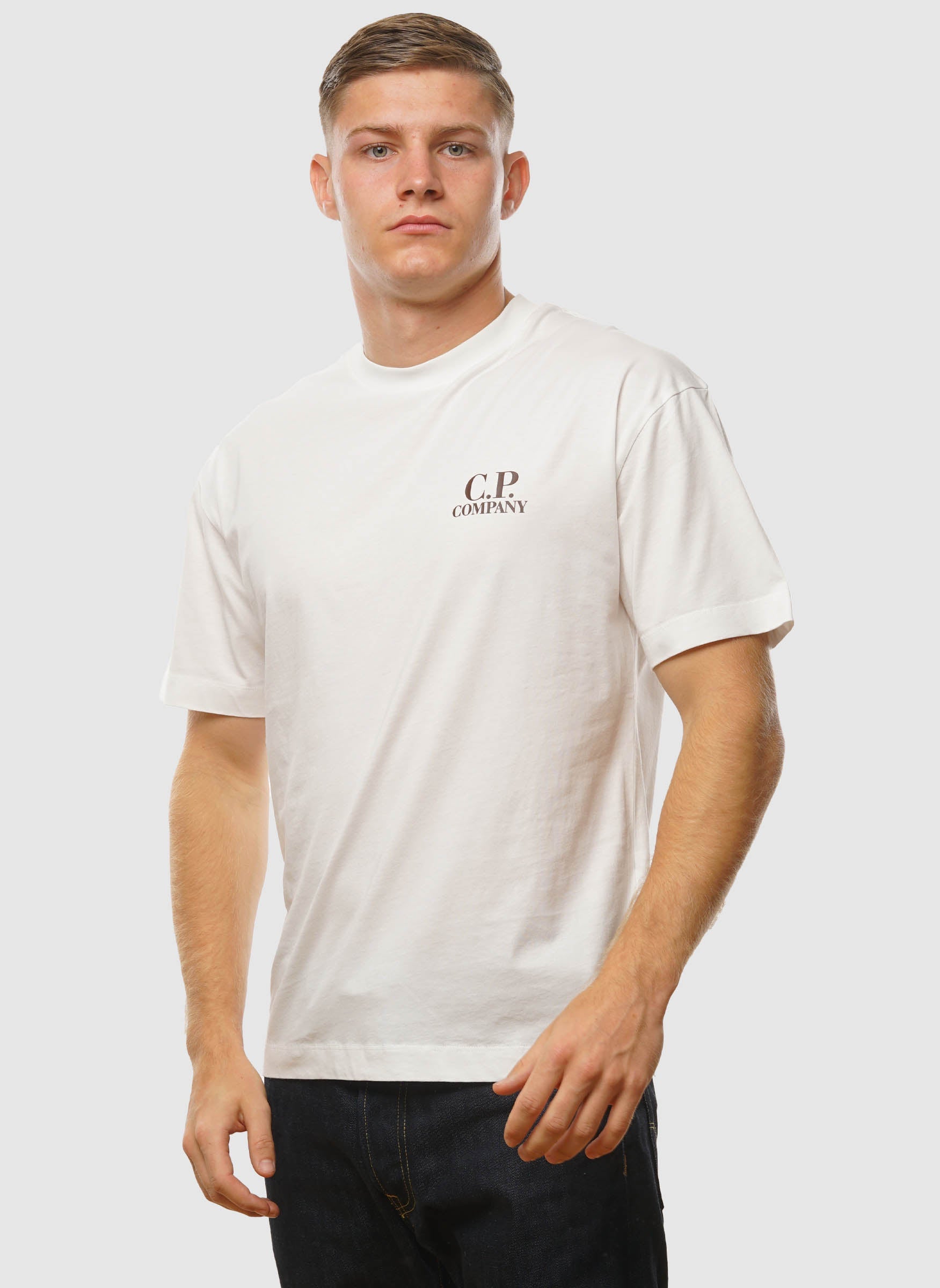 Typo Logo Jersey T-Shirt - Gauze White