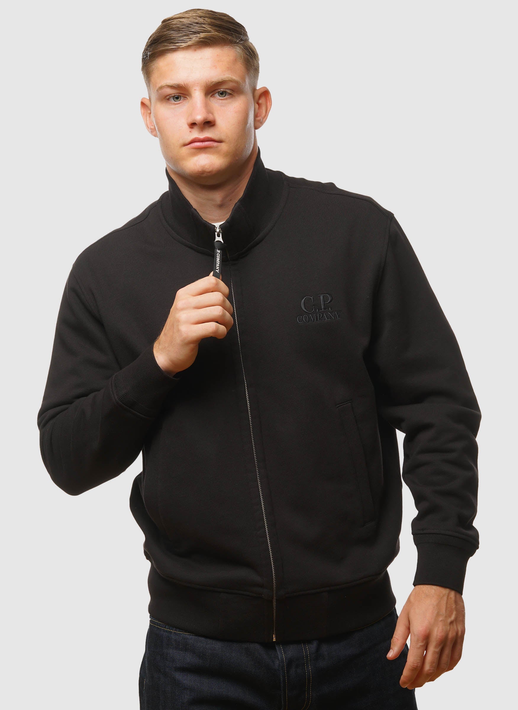 CP Logo Sweatshirt Jacket - Black