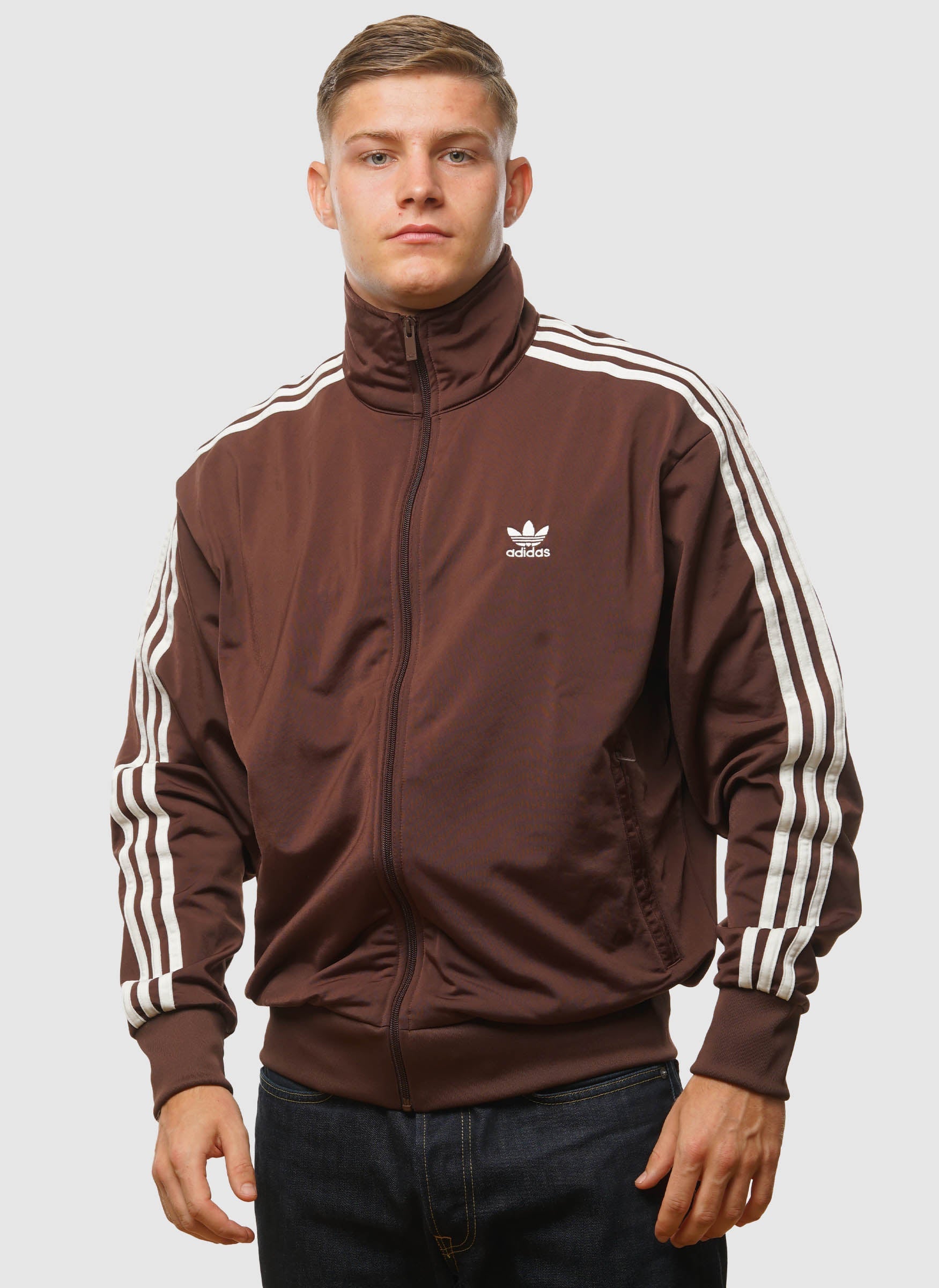 Firebird Track Top – Kastanienbraun/Optisch Weiß