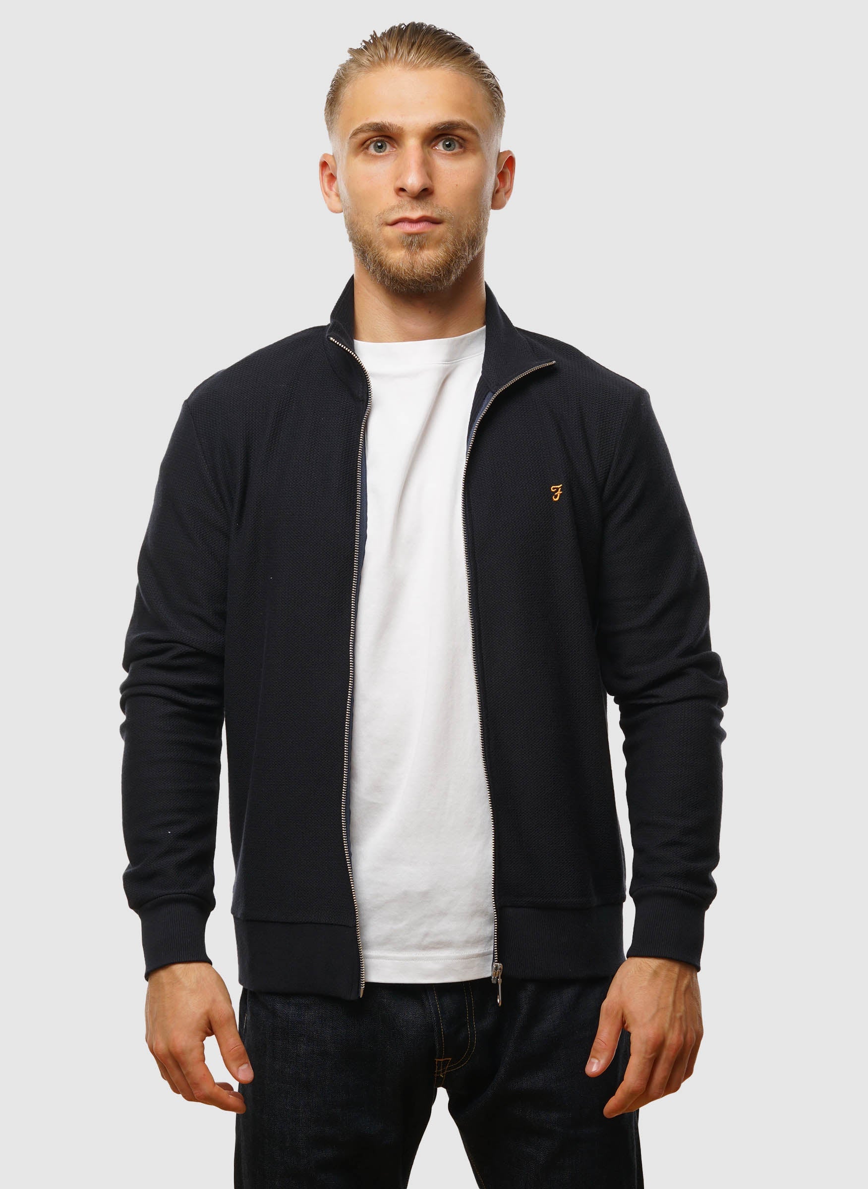 Seaton Zip-Thru-Sweatshirt – Marineblau