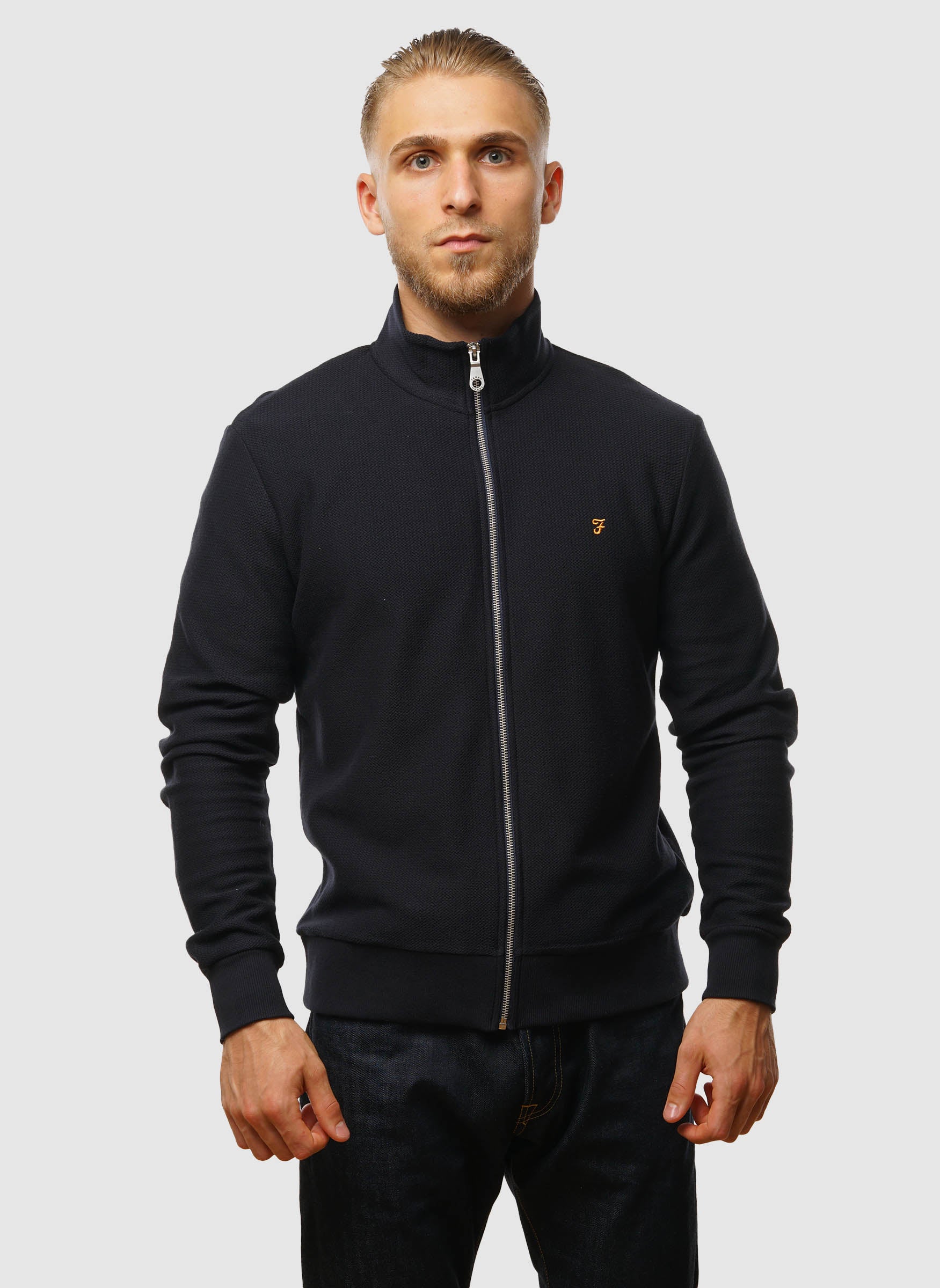 Seaton Zip-Thru-Sweatshirt – Marineblau