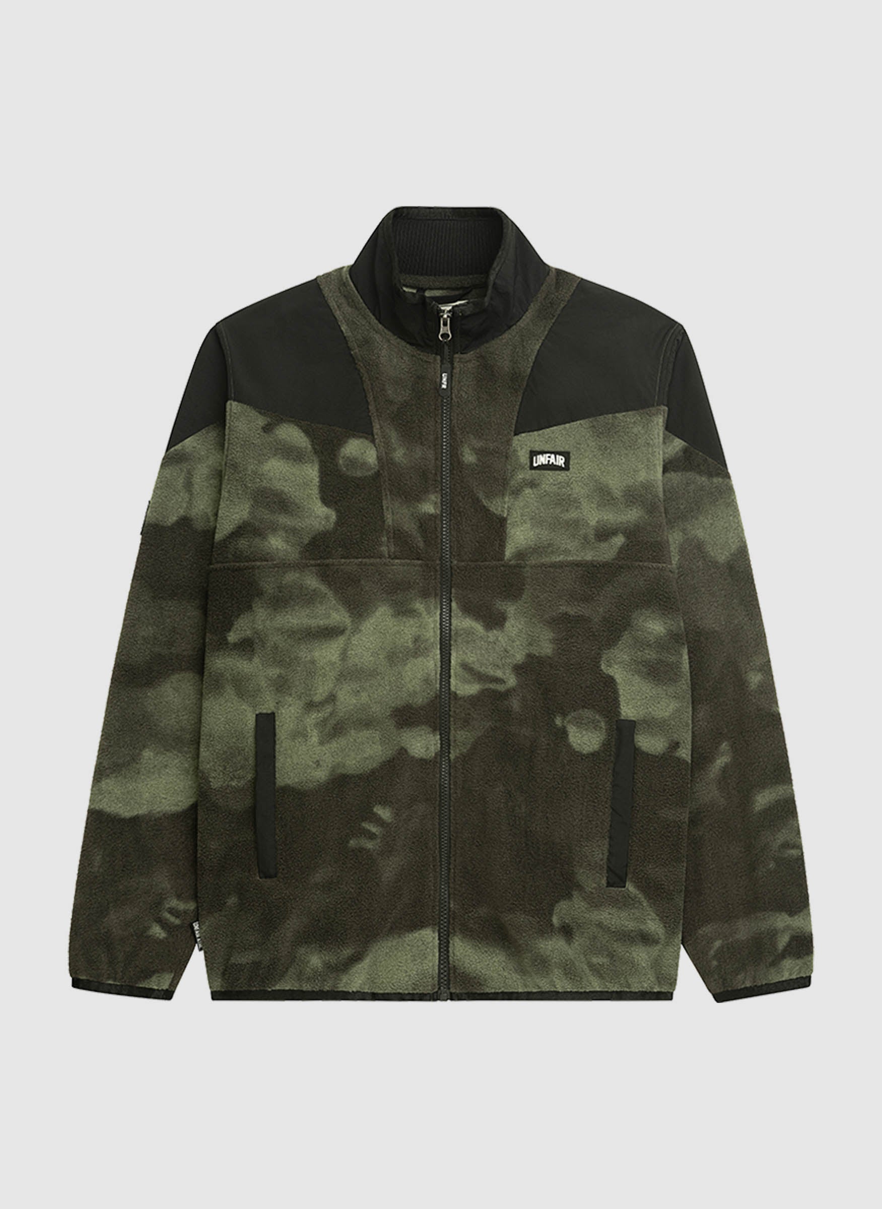 Fabric Mix Fleece Jacket - Camo