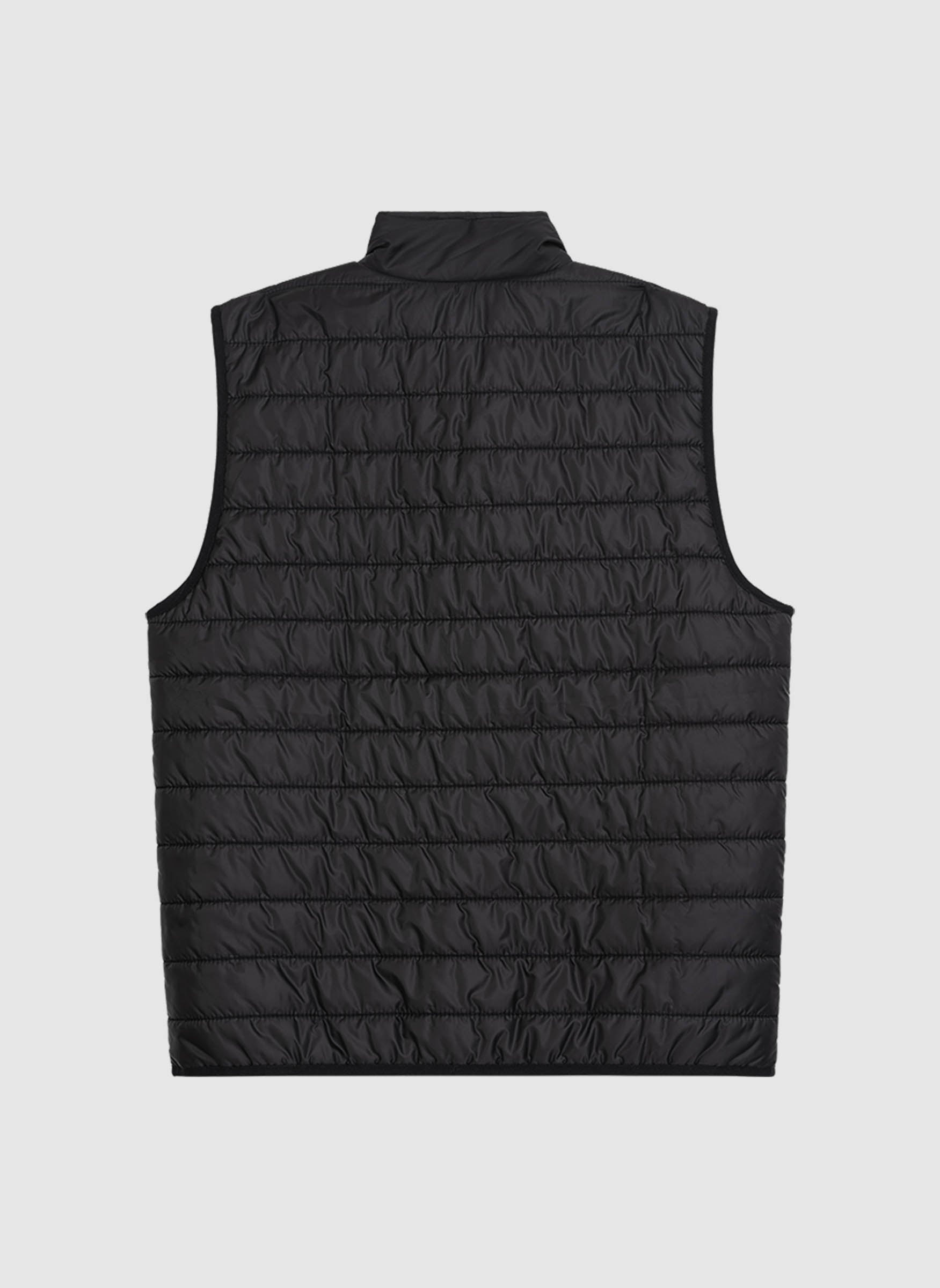 Curved Quilted Vest - Black