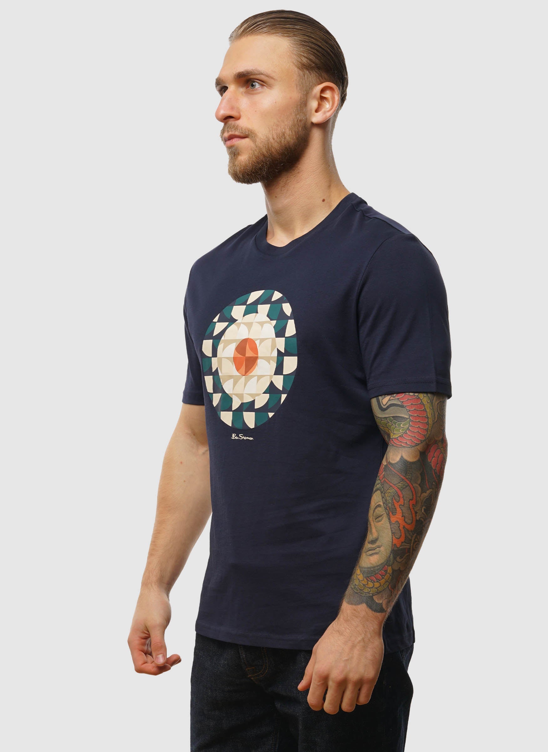 Geo Target T-Shirt - Dark Navy