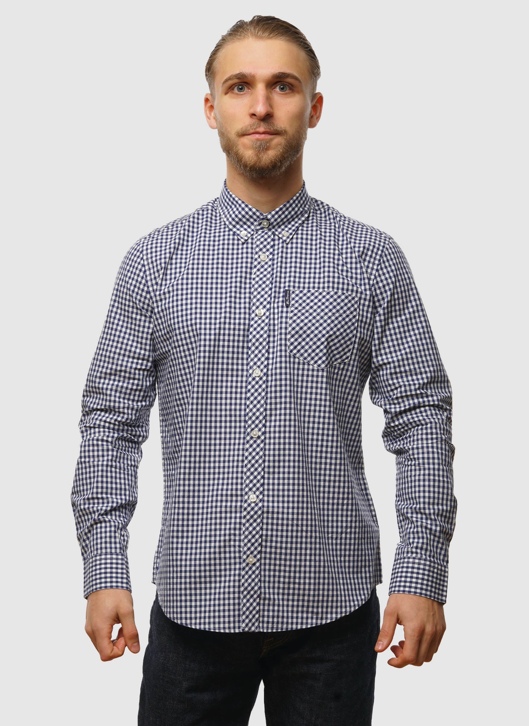 Signature Gingham-Hemd – Dunkelblau