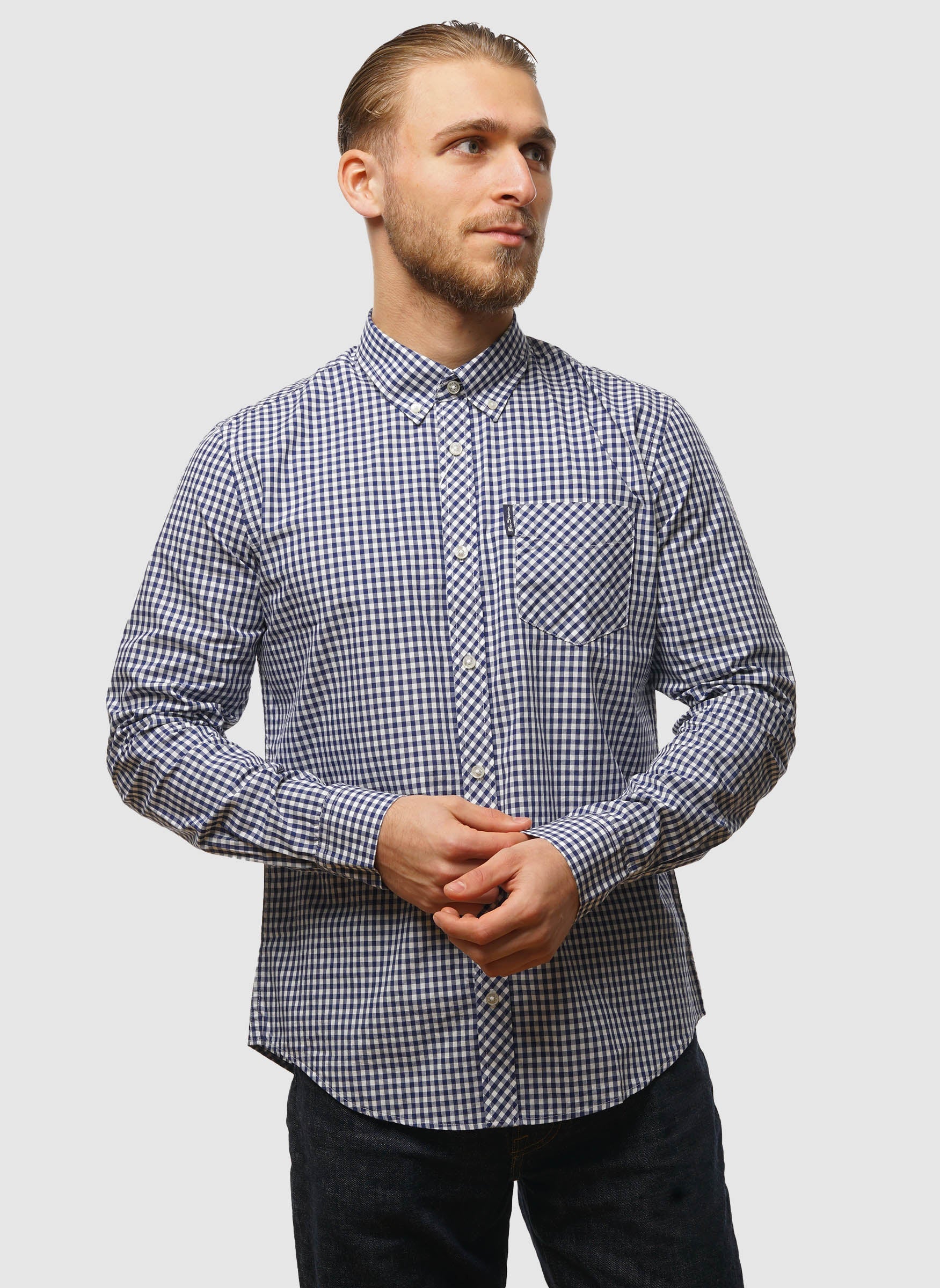 Signature Gingham-Hemd – Dunkelblau