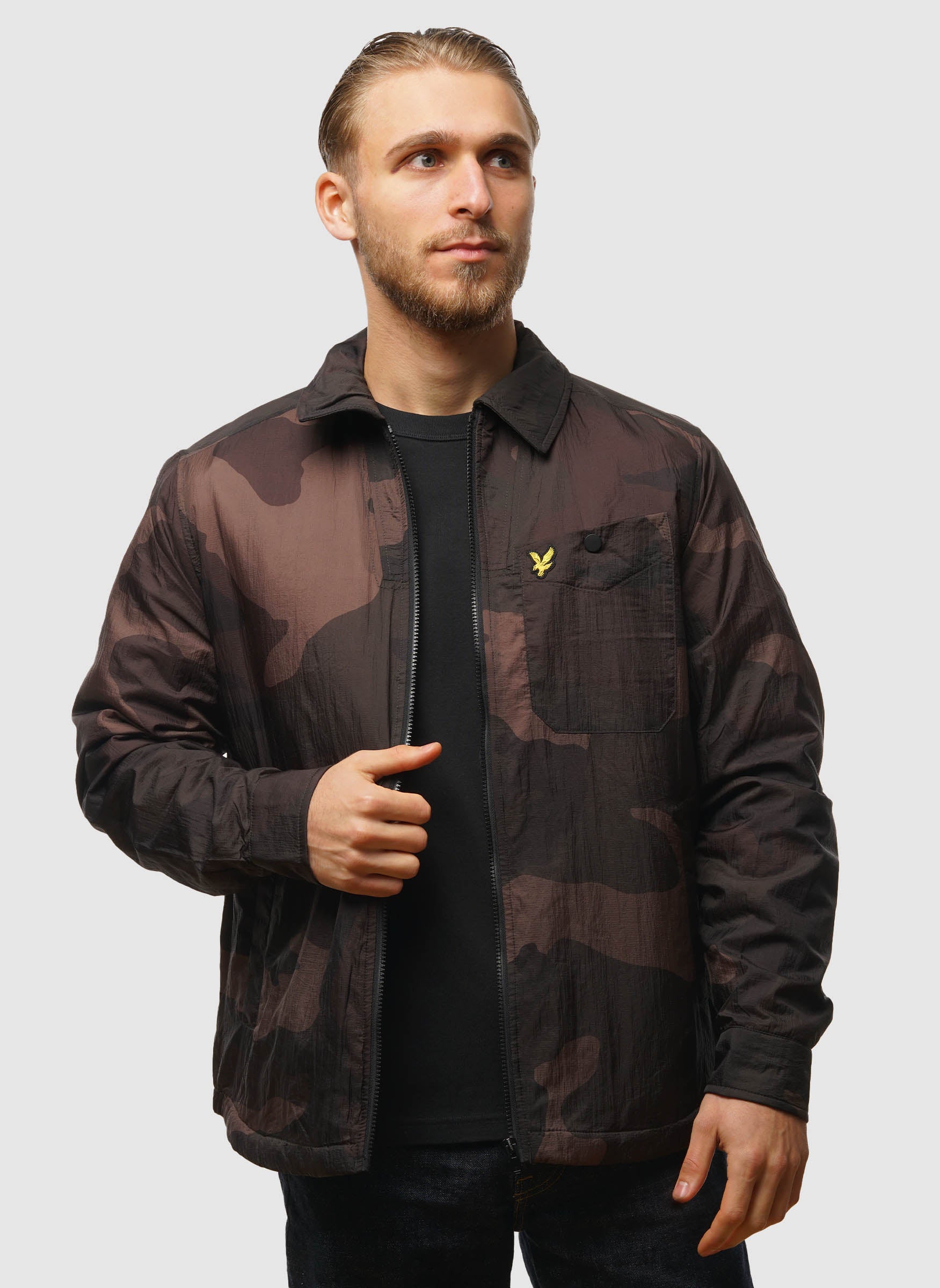 Insulated Camoflage Overshirt - Grey Taupe