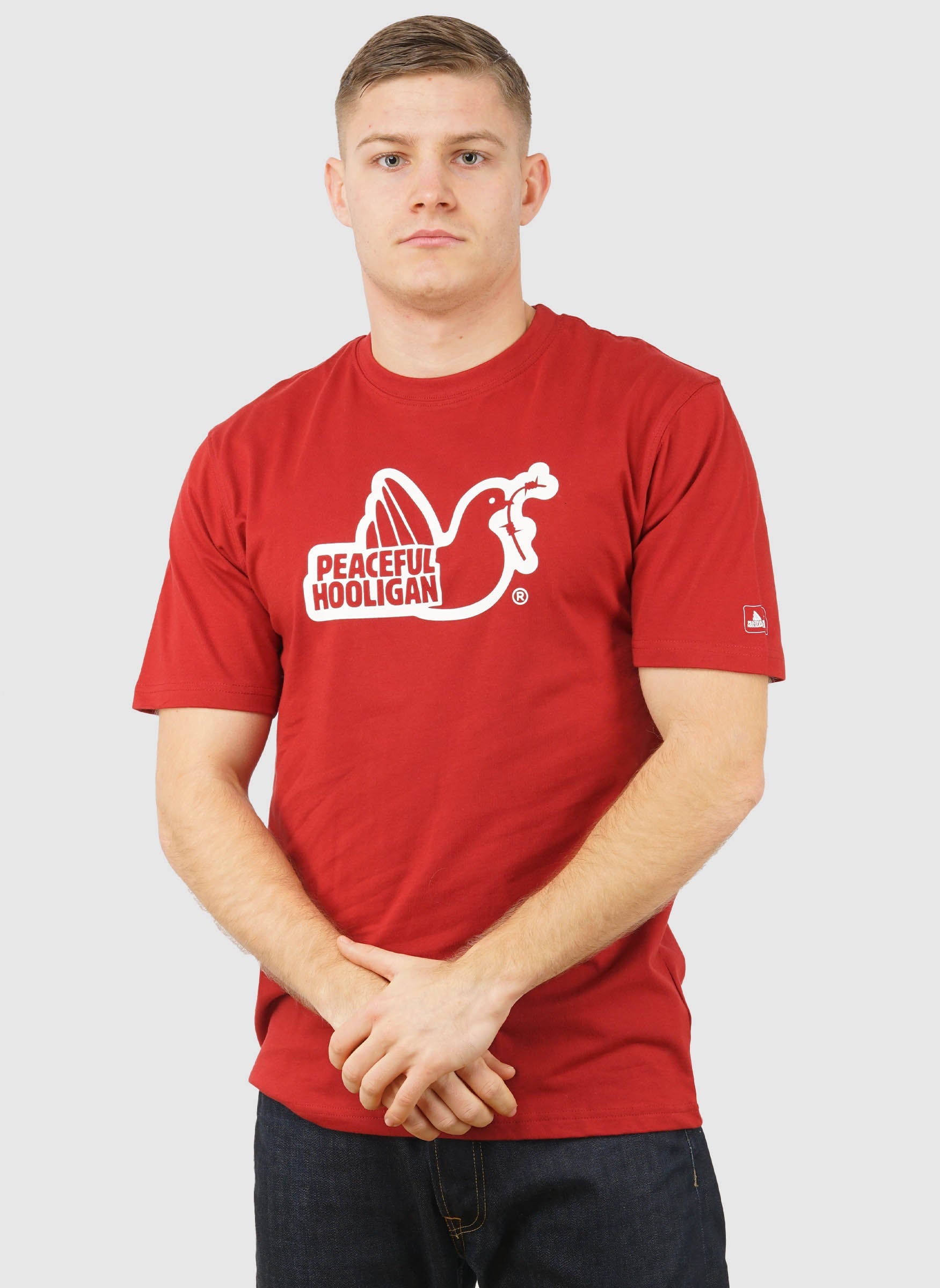 Outline Dove T-Shirt - Dark Red