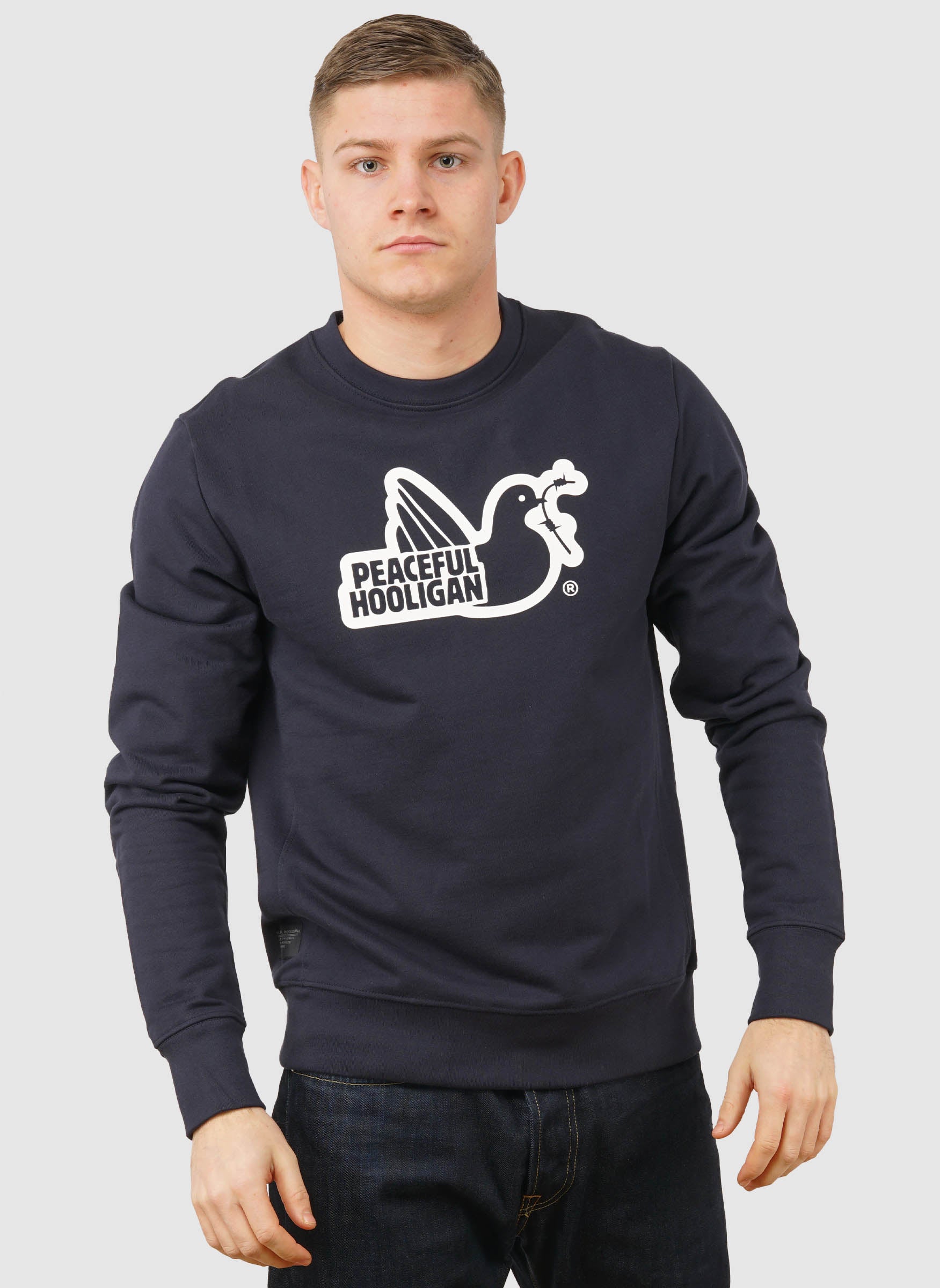 Sweatshirt mit Konturen – Marineblau