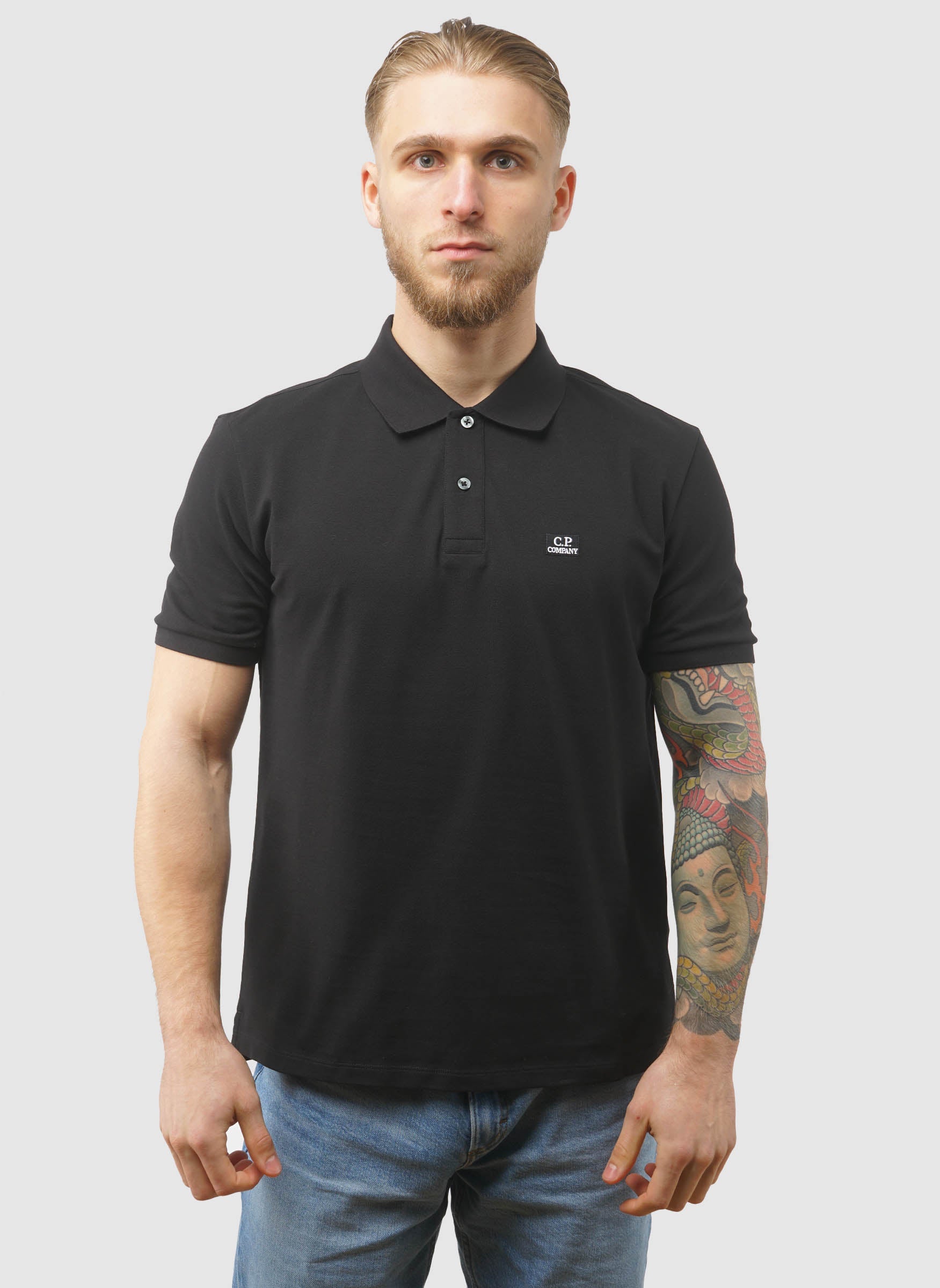 Stretch Piquet Polo Shirt - Black