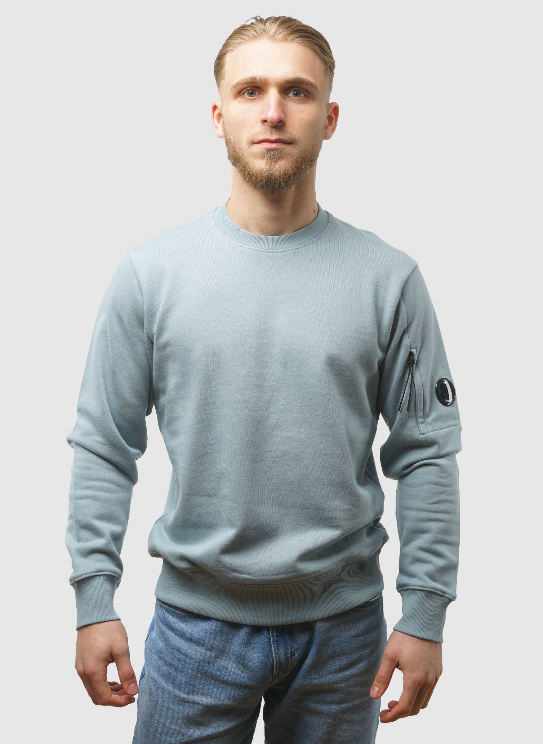 Lens Crew Neck Sweatshirt - Silver Blue