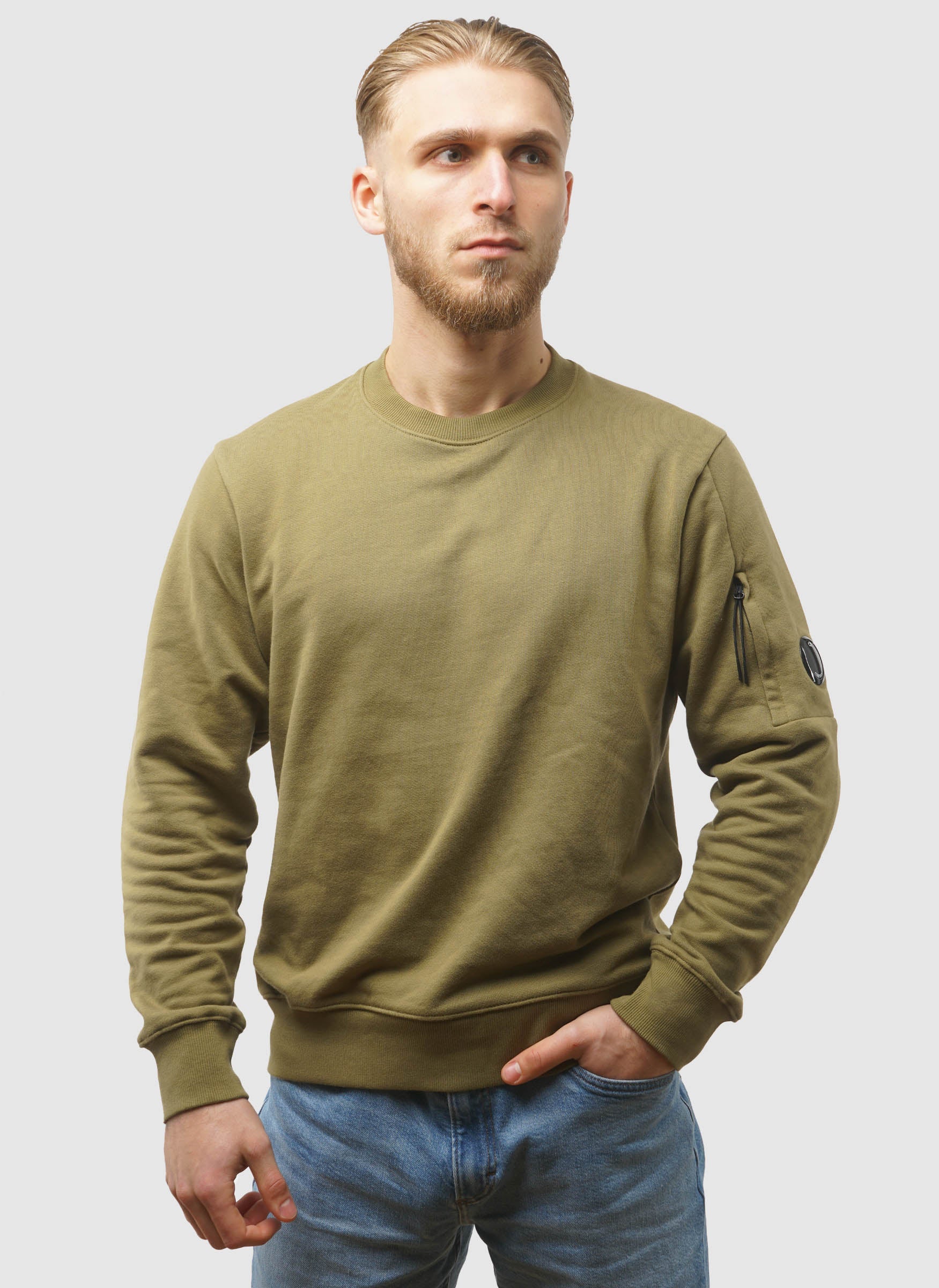 Lens Crew Neck Sweatshirt - Dried Herb