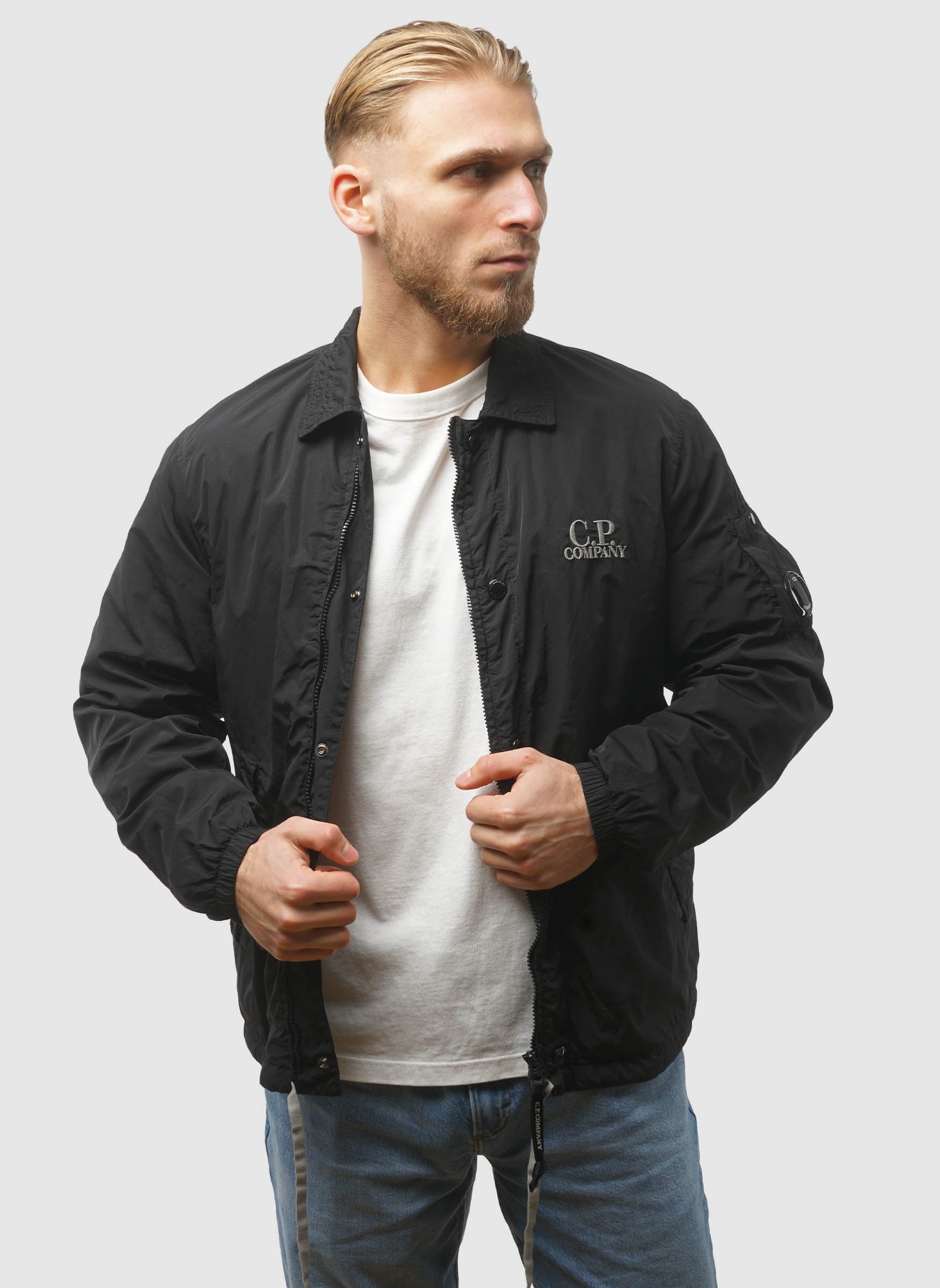 Chrome-R Zipped Lens Overshirt - Black