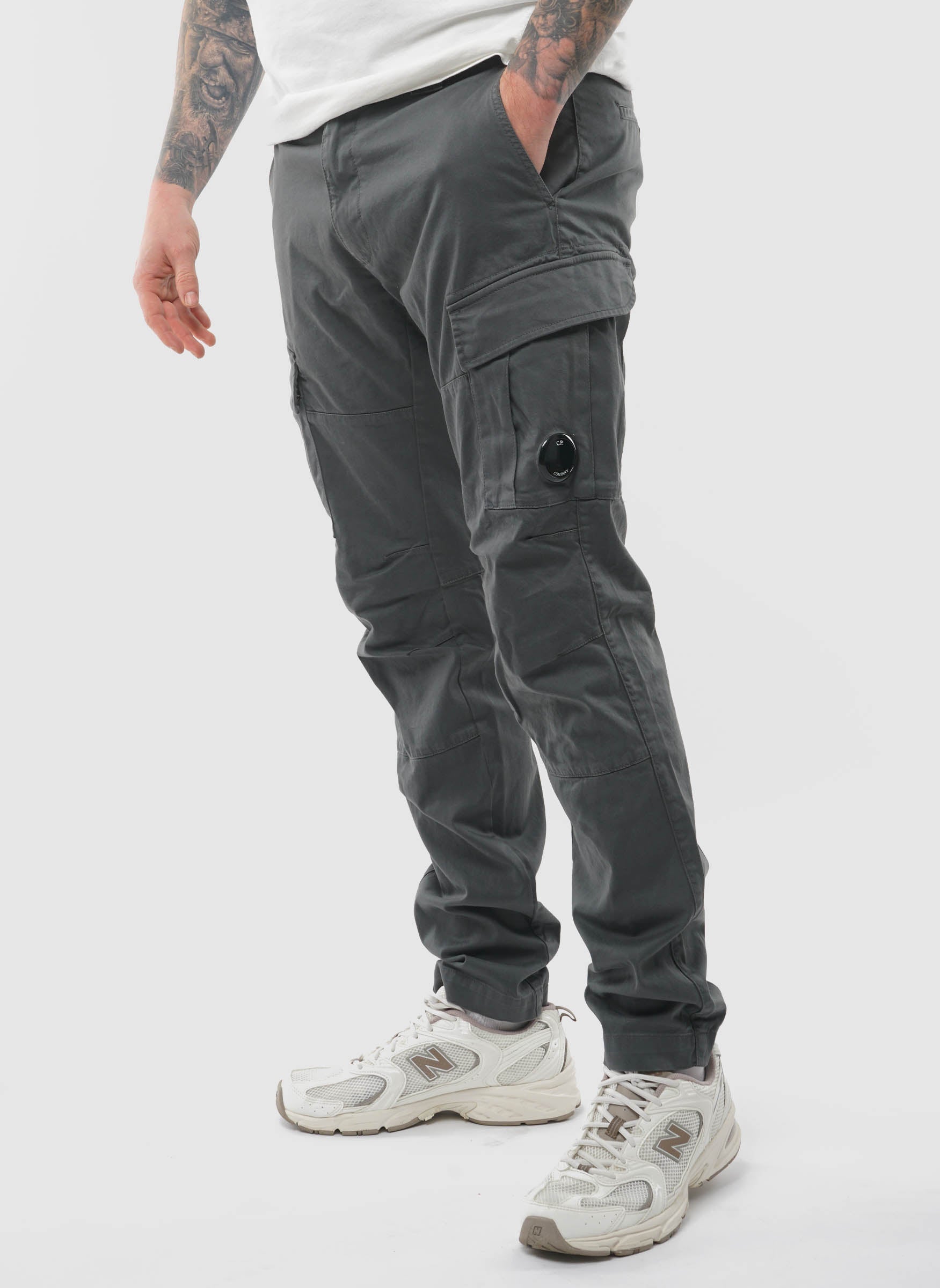 Stretch Sateen Ergonomic Cargo Pants - Gunmetal