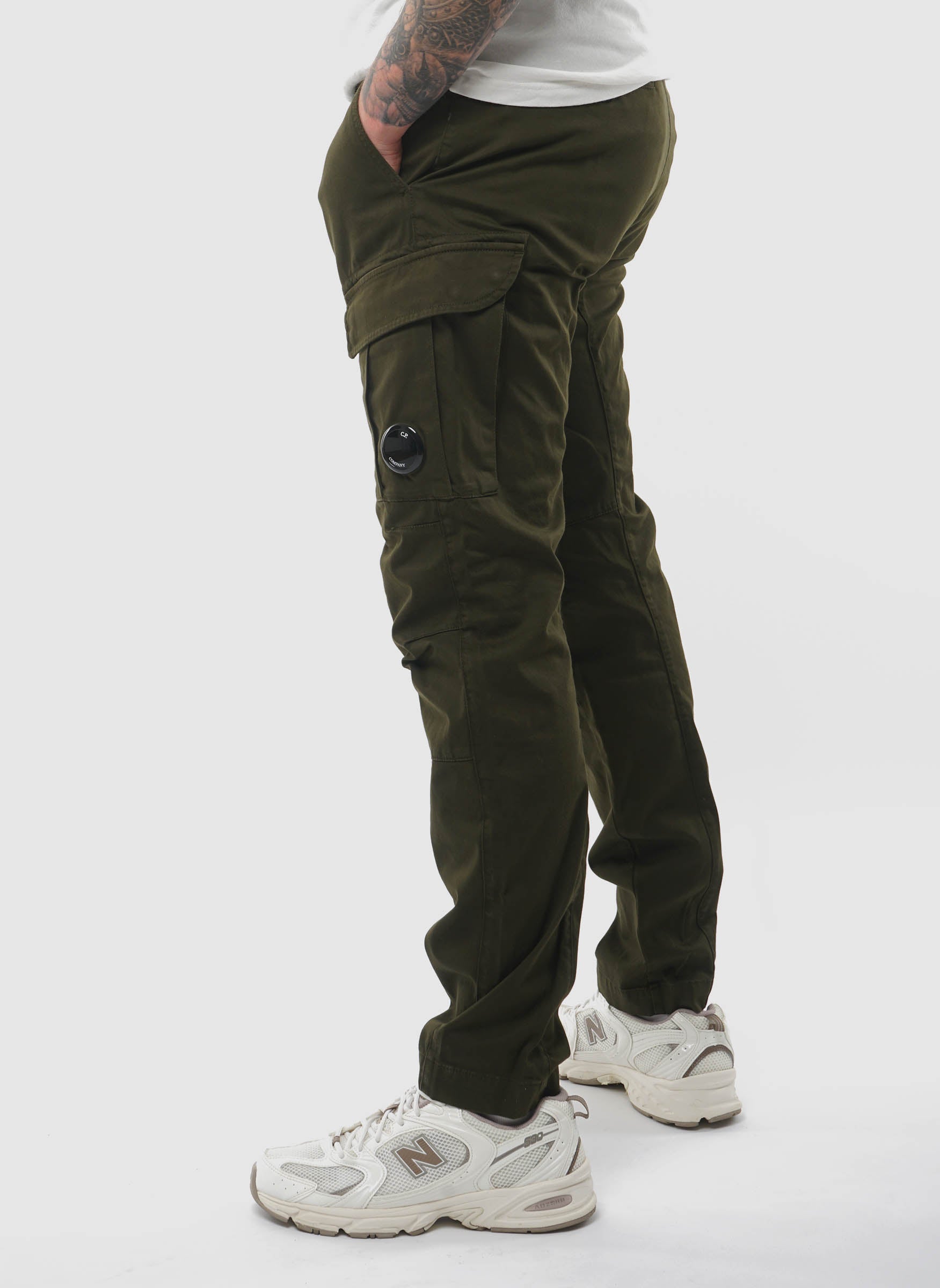Stretch Sateen Ergonomic Cargo Pants - Ivy Green