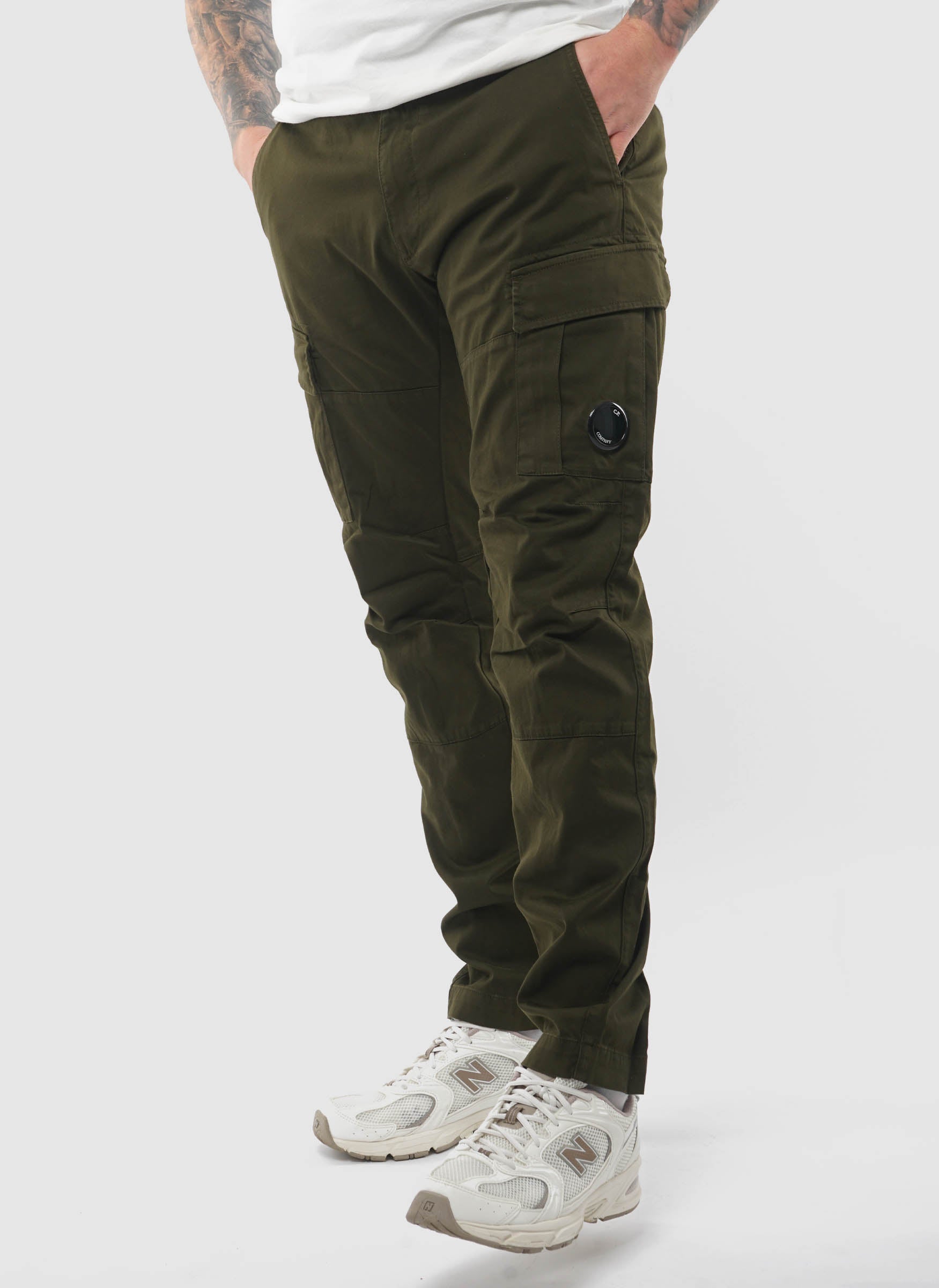 Stretch Sateen Ergonomic Cargo Pants - Ivy Green