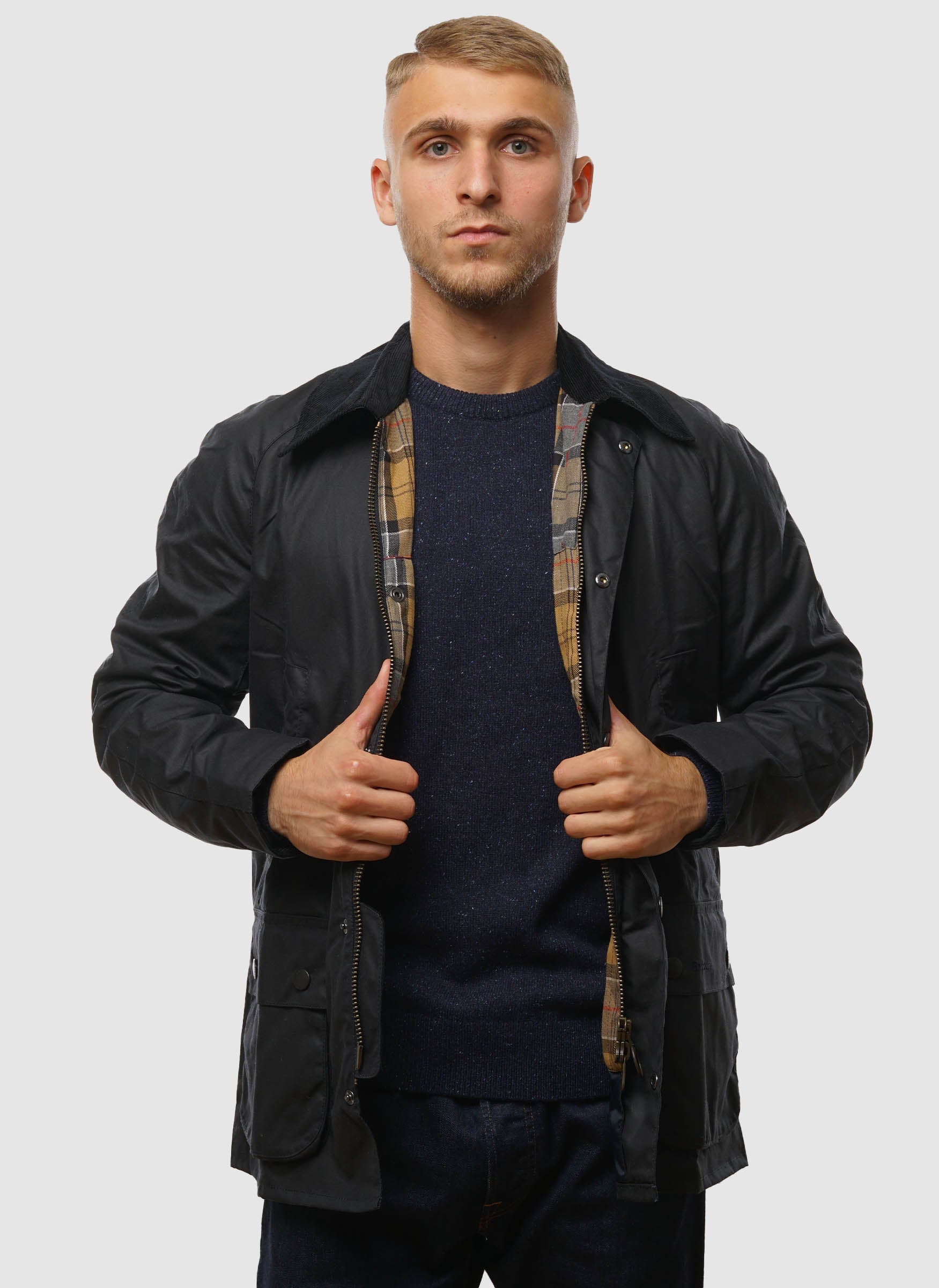 Ashby Waxed Jacket - Navy