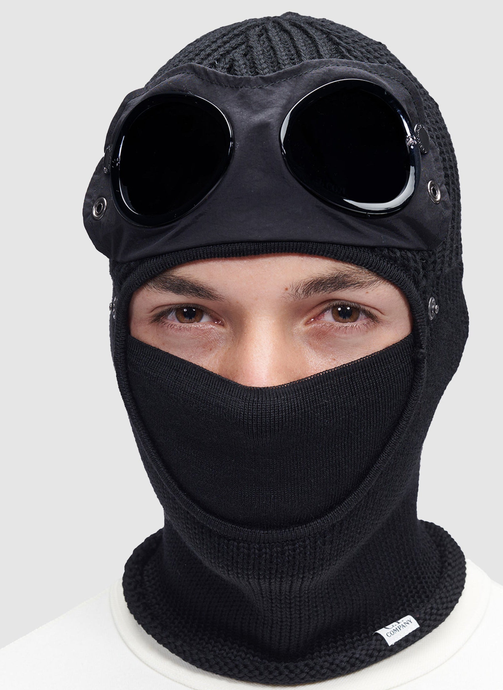 Merino Wool Goggle Balaclava - Black